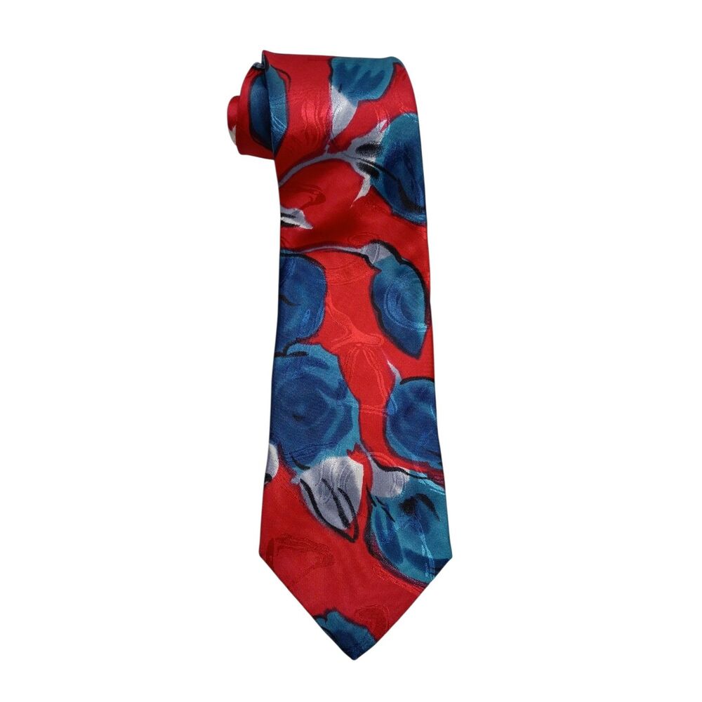 Don Loper Red Floral Necktie Men's 58" Long 4" Wide